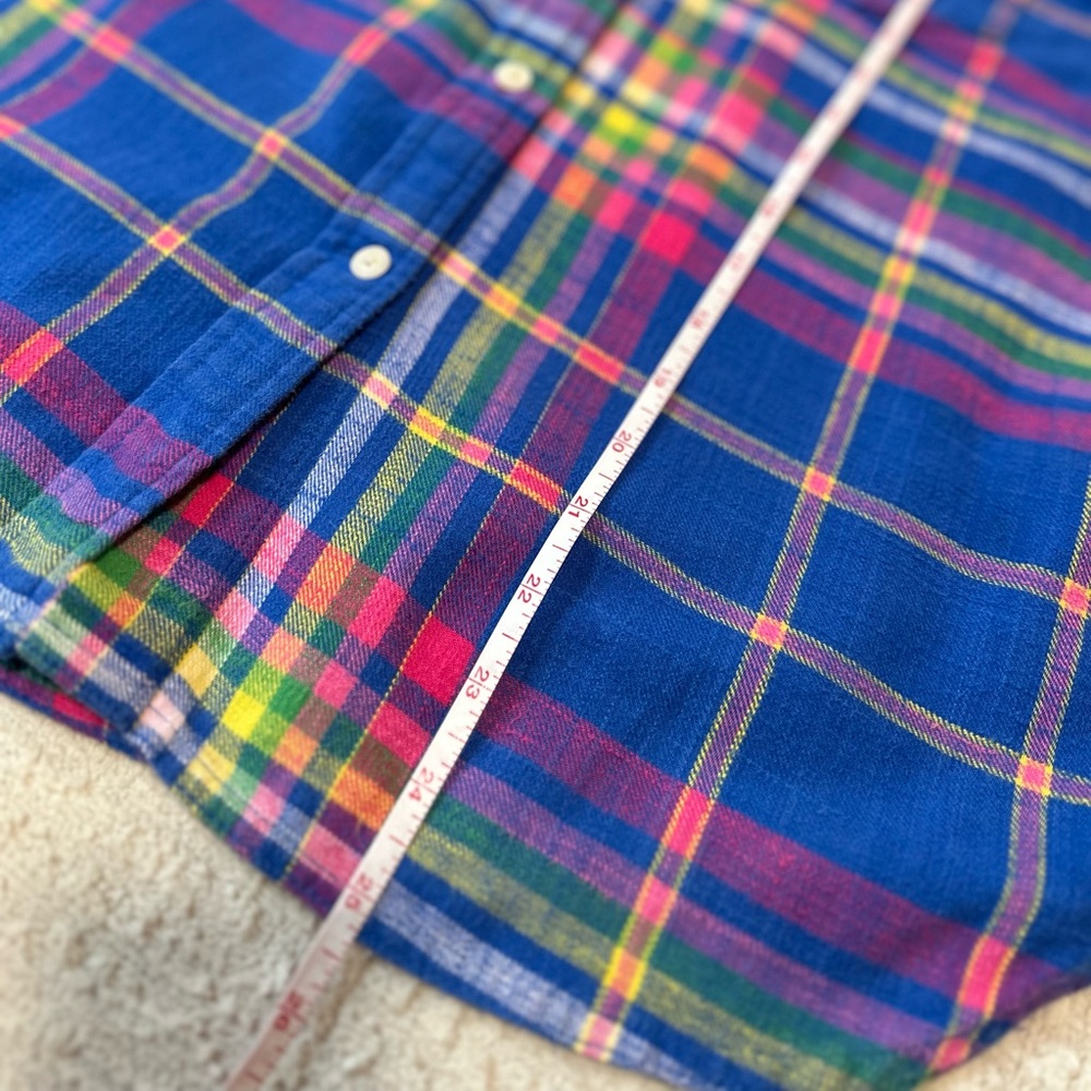 J. Crew Classic Blue and Pink Plaid Button Down Shirt - Picture 5 of 7
